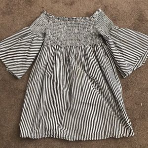 Off-the-shoulder Bell-sleeve Dress